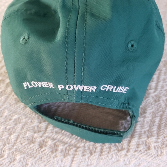 CUTE WOMANS FLOWER POWER CRUISE GREEN CAP. ADJUSTABLE. EMBROIDERED - Picture 3 of 6